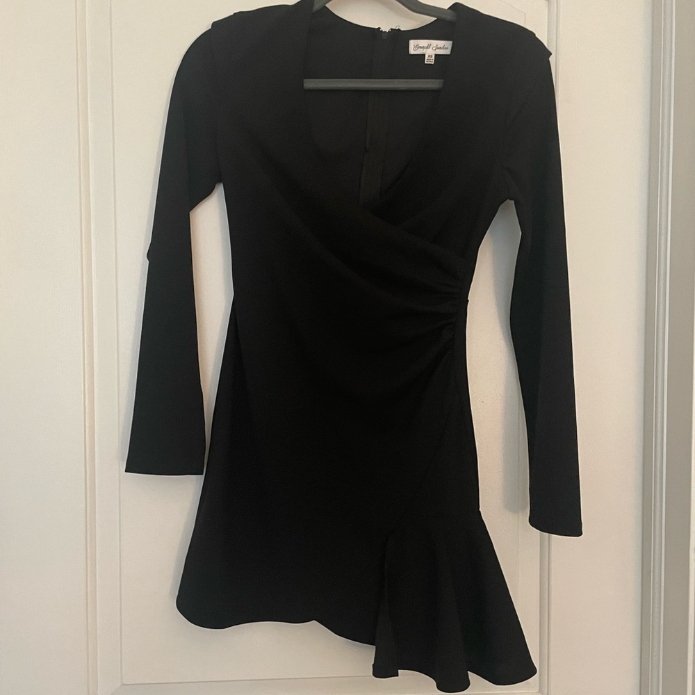 Black long sleeve mini dress